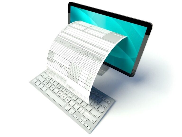 bill flowing from computer screen